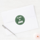 Sticker Rond Couleurs de l'école verte et blanche Année de clas (Enveloppe)