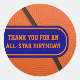 Sticker Rond Couleurs de l'équipe de basket-ball Fête personnal