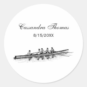 Sticker Rond Couleurs DIY Aviron Rameurs Équipe Sport d'Équipe