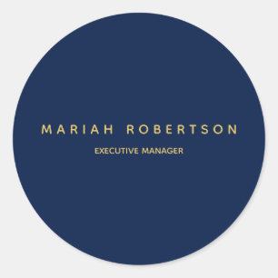 Sticker Rond Couleurs d'or bleu professionnel tendance moderne