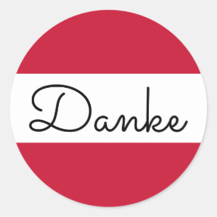 Sticker Rond Couleurs du drapeau autrichien Danke