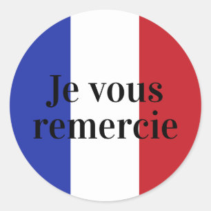 Sticker Rond Couleurs du drapeau français France Bleu Je vous r