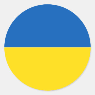 Sticker Rond Couleurs du drapeau Solid Ukraine