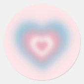 Sticker Rond Couleurs du drapeau transversal sur un coeur flou (Devant)