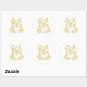 Sticker Rond COULEURS ÉDITABLES MB Monogramme BM Monogram Stick (Feuille)