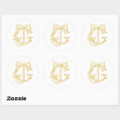 Sticker Rond COULEURS ÉDITABLES Stick Monogram JG GJ Monogram (Feuille)