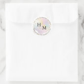 Sticker Rond Couleurs holographiques Or Script Esperluette (Sac)