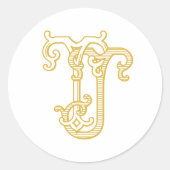 Sticker Rond COULEURS MODIFIABLES Stick Monogram TJ Monogram (Devant)