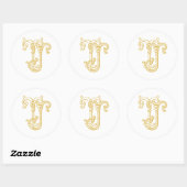 Sticker Rond COULEURS MODIFIABLES Stick Monogram TJ Monogram (Feuille)