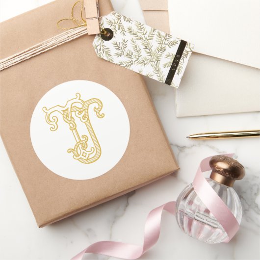 Sticker Rond COULEURS MODIFIABLES Stick Monogram TJ Monogram (Cadeaux)