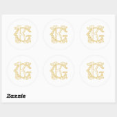 Sticker Rond COULEURS MODIFIABLES Stick Monogramme KG GK (Feuille)