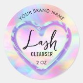 Sticker Rond Couleurs néon Holographique Girly Lash Nettoyeur d (Devant)