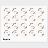 Sticker Rond Couleurs neutres chic pour mariage floral boho (Feuille)