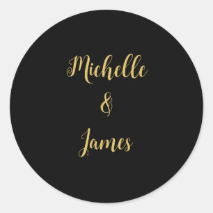 Sticker Rond Couleurs Noir & Or Professionnel Moderne tendance
