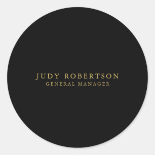 Sticker Rond Couleurs Or Noir Professionnel Tendance Minimalist