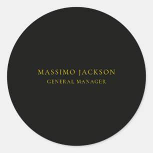 Sticker Rond Couleurs Or Noir Professionnel Tendance Minimalist