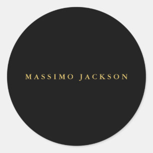 Sticker Rond Couleurs Or Noir Professionnel Tendance Minimalist
