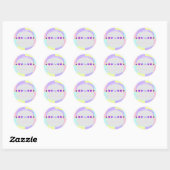 Sticker Rond Couleurs pastel & coeurs violets battre (Feuille)