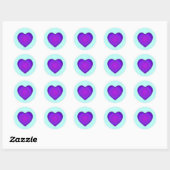 Sticker Rond Couleurs pastel & coeurs violets battre (Feuille)
