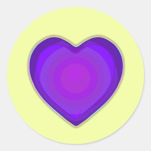 Sticker Rond Couleurs pastel & coeurs violets battre