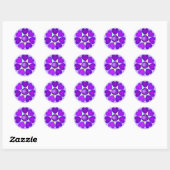 Sticker Rond Couleurs pastel & coeurs violets battre (Feuille)