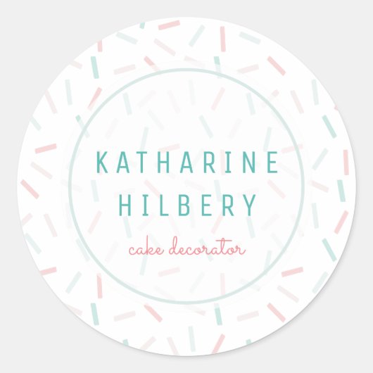 Sticker Rond Couleurs pastel Parsemées de blanc (Devant)