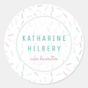 Sticker Rond Couleurs pastel Parsemées de blanc