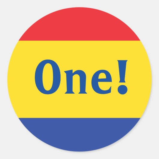 Sticker Rond Couleurs primaires Fête d'anniversaire de l'enfant (Devant)