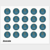 Sticker Rond Couleurs rétro Bleu Orange Beige Faire-part mobile (Feuille)