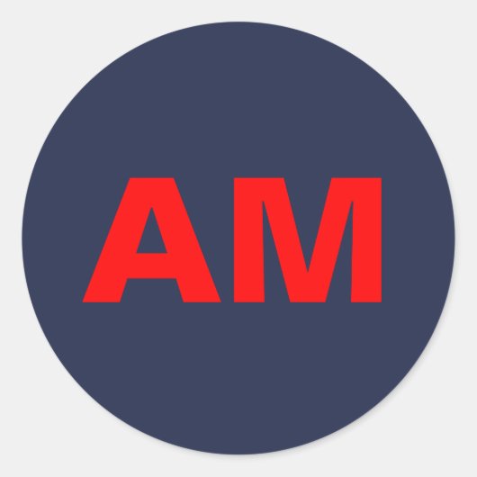 Sticker Rond Couleurs rouges bleues Monogramme Lettres initiale (Devant)