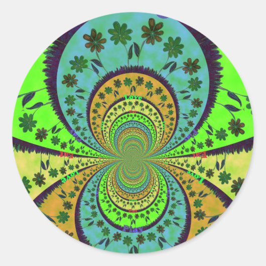 Sticker Rond Couleurs traditionnelles africaines Kaleidoscope A (Devant)