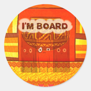 Sticker Rond Couleurs traditionnelles d'Afrique rouge dorée Imp