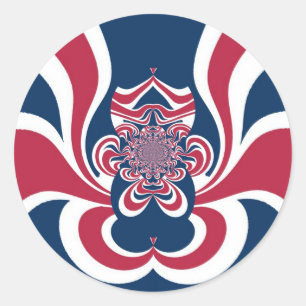 Sticker Rond Couleurs Unies : Motif Mondial Coloré