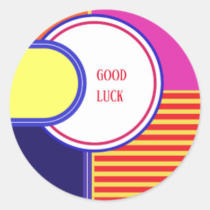 Sticker Rond Couleurs vives, plaque design graphique fine