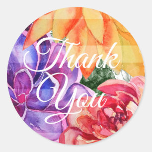 Sticker Rond Couleurs Vives Vibrantes Colorées Succulentes Mari