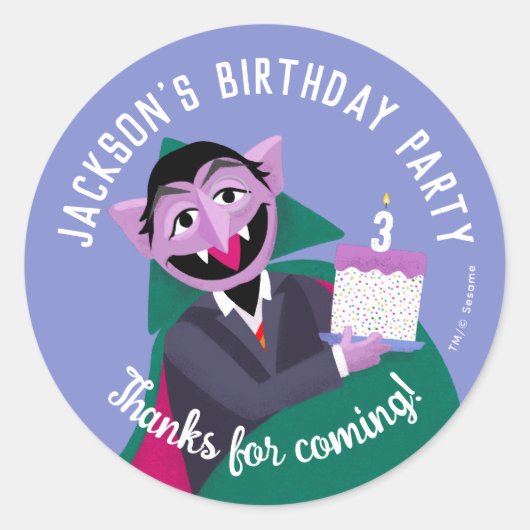 Sticker Rond Count von Count Numéro Cake Anniversaire (Devant)