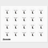 Sticker Rond Country Boot & Calligraphie sur le Merci blanc (Feuille)