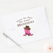 Sticker Rond Country Chic "Ce N'Est Pas Mon Premier Rodéo" (Enveloppe)