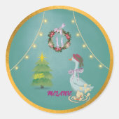 Sticker Rond Country Christmas Goose  (Devant)