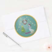 Sticker Rond Country Christmas Goose  (Enveloppe)