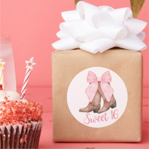 Sticker Rond Country Girl Cowboy Boots n’Casquette