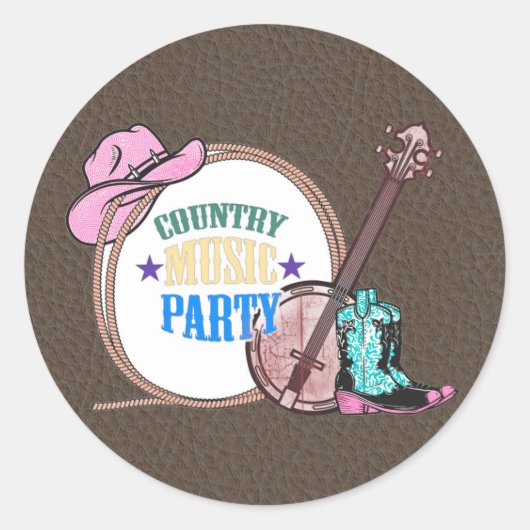 Sticker Rond Country Music Anniversaire (Devant)