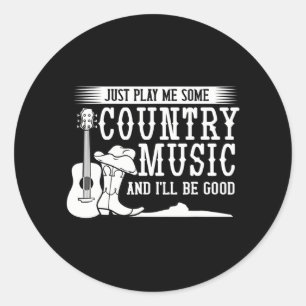 Sticker Rond Country Music ong Western Girl