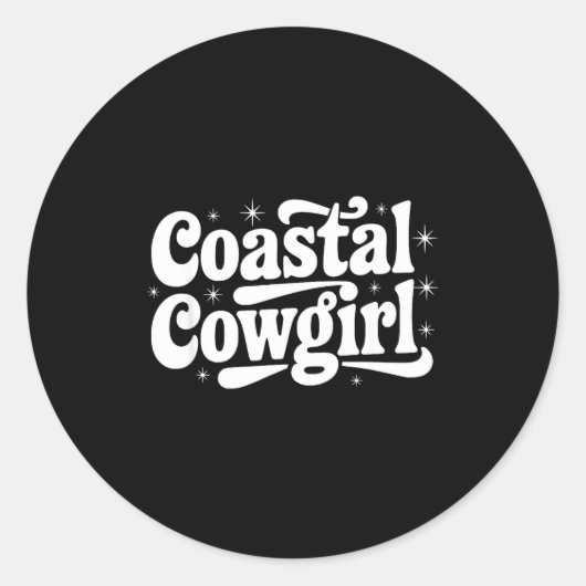 Sticker Rond Country Western Quote Saying Gift Summer Coastal C (Devant)