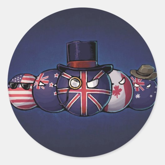 Sticker Rond Countryballs anglo-saxon (Devant)