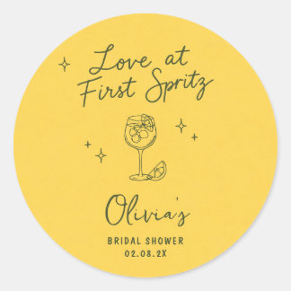 Sticker Rond Coup de foudre au premier Spritz