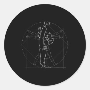 Sticker Rond Coup de pied circulaire Kickboxing Kung Fu Mma Tae