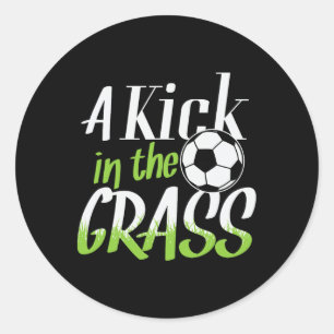 Sticker Rond Coup de pied de but de football dans le Gr