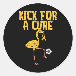 Sticker Rond Coup de pied de football de flamant pour une guéri