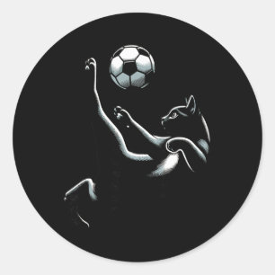 Sticker Rond Coup de pied de vélo Black Cat - Fans de football